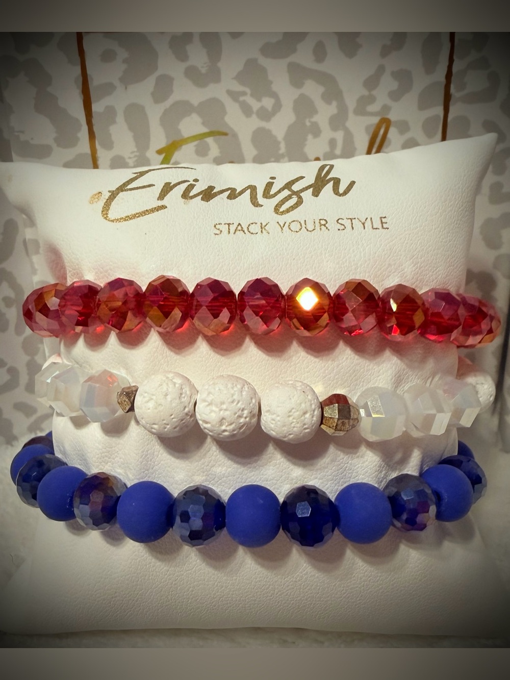 New ERIMISH Bracelets 3 pc Stack - Red, White & Blue